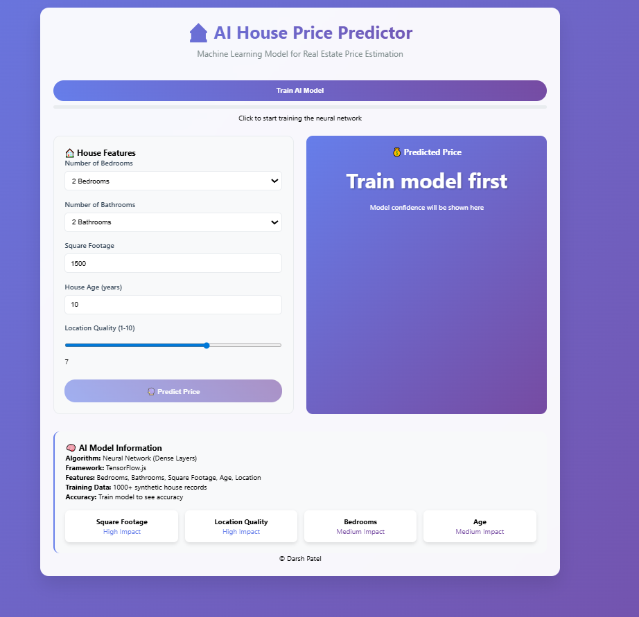 AI House Price Predictor